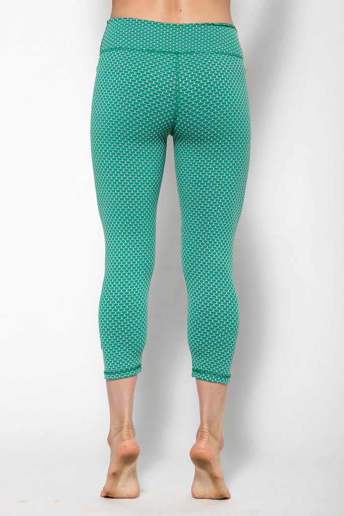Honey Comb Reversible Capri-Leggings-coco on the go